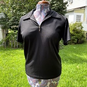 Edgy Half-Zip Stretch Top